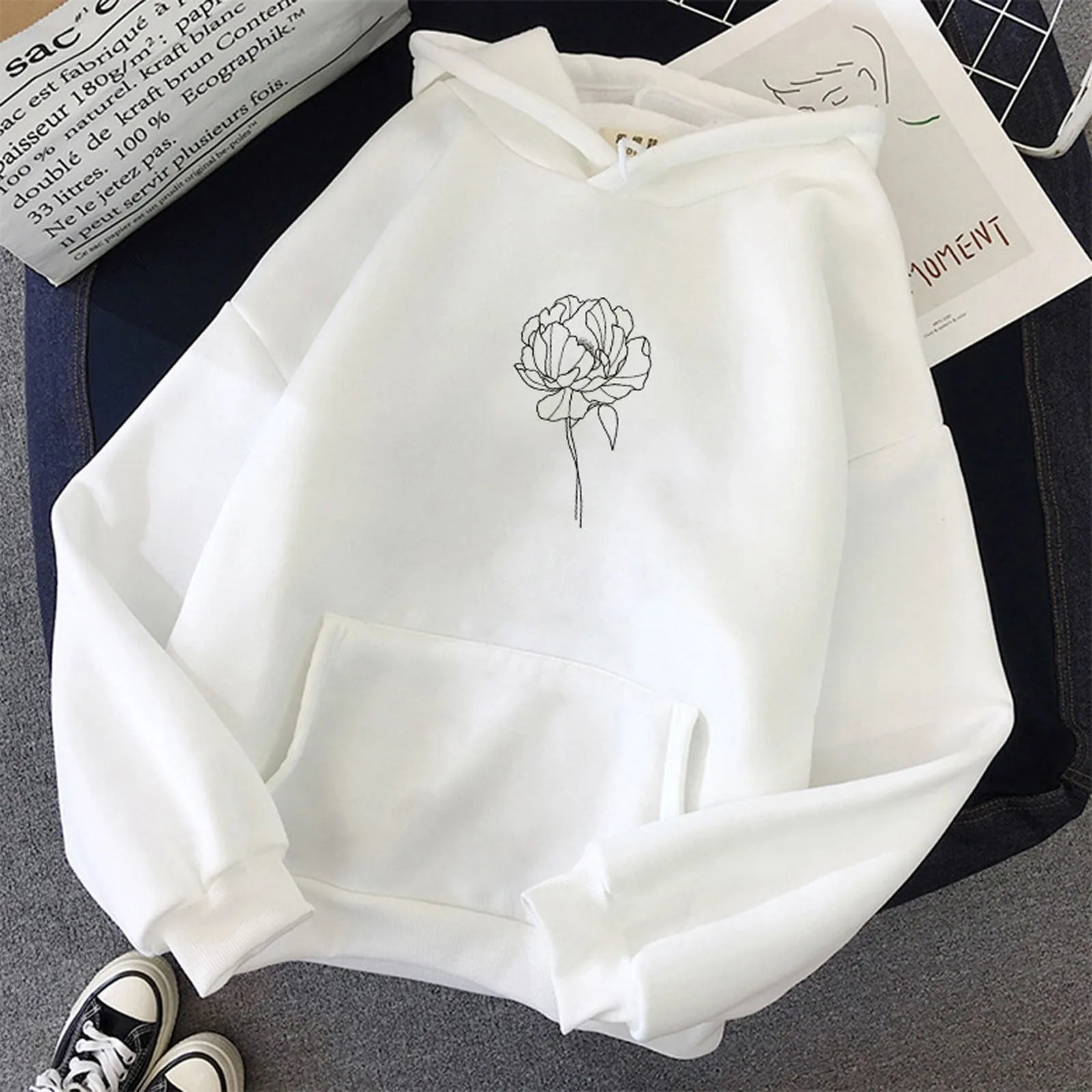 Single Rose Hoodie