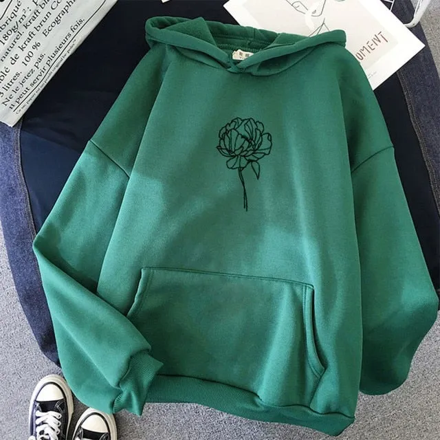 Single Rose Hoodie