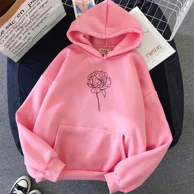 Single Rose Hoodie