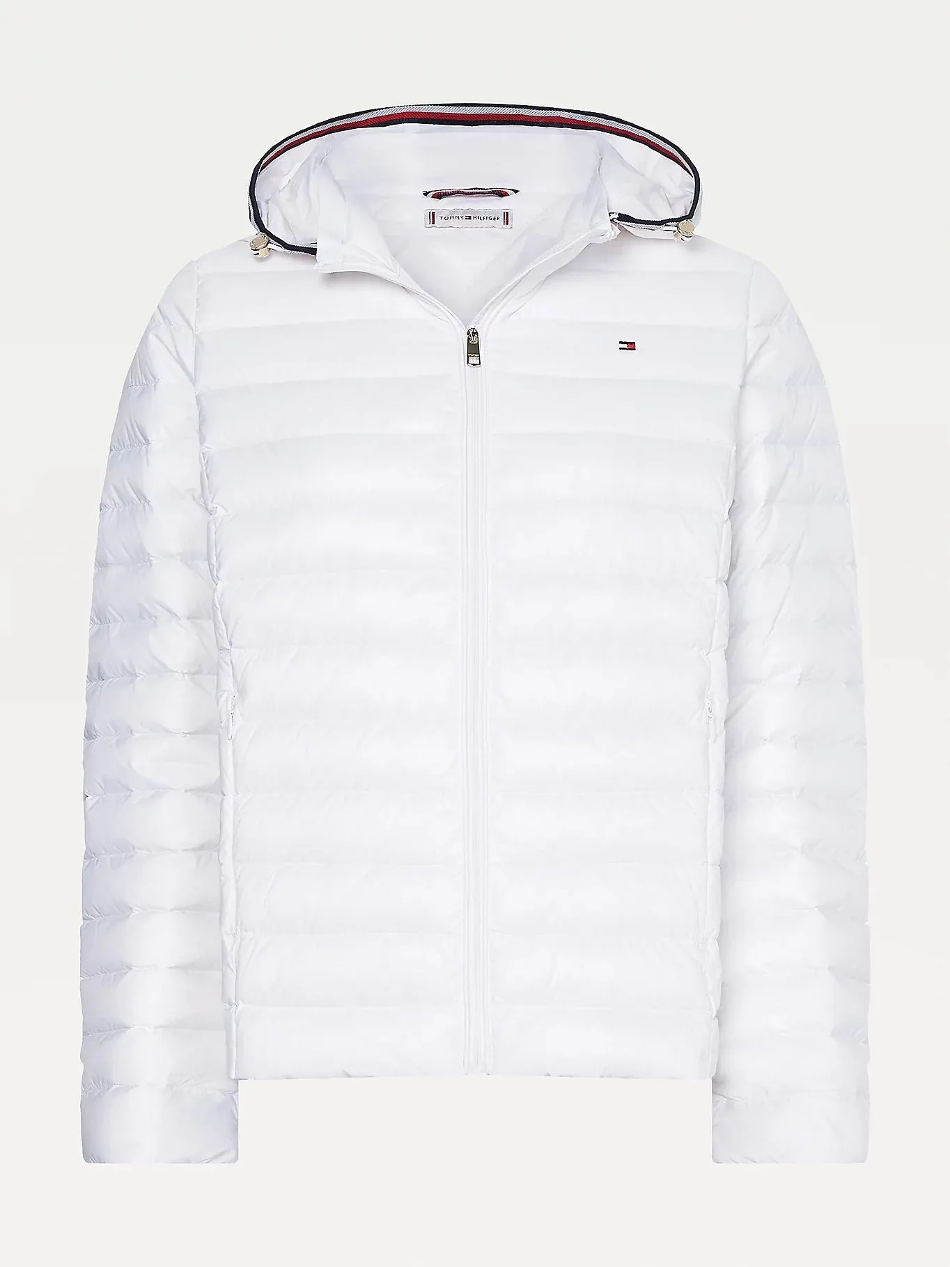 TOMMY HILFIGER-Down Filled Quilted Hooded Jacket-White