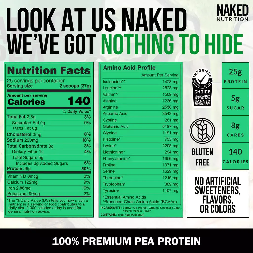 Vanilla Pea Protein Powder | Naked Vanilla Pea - 2LB
