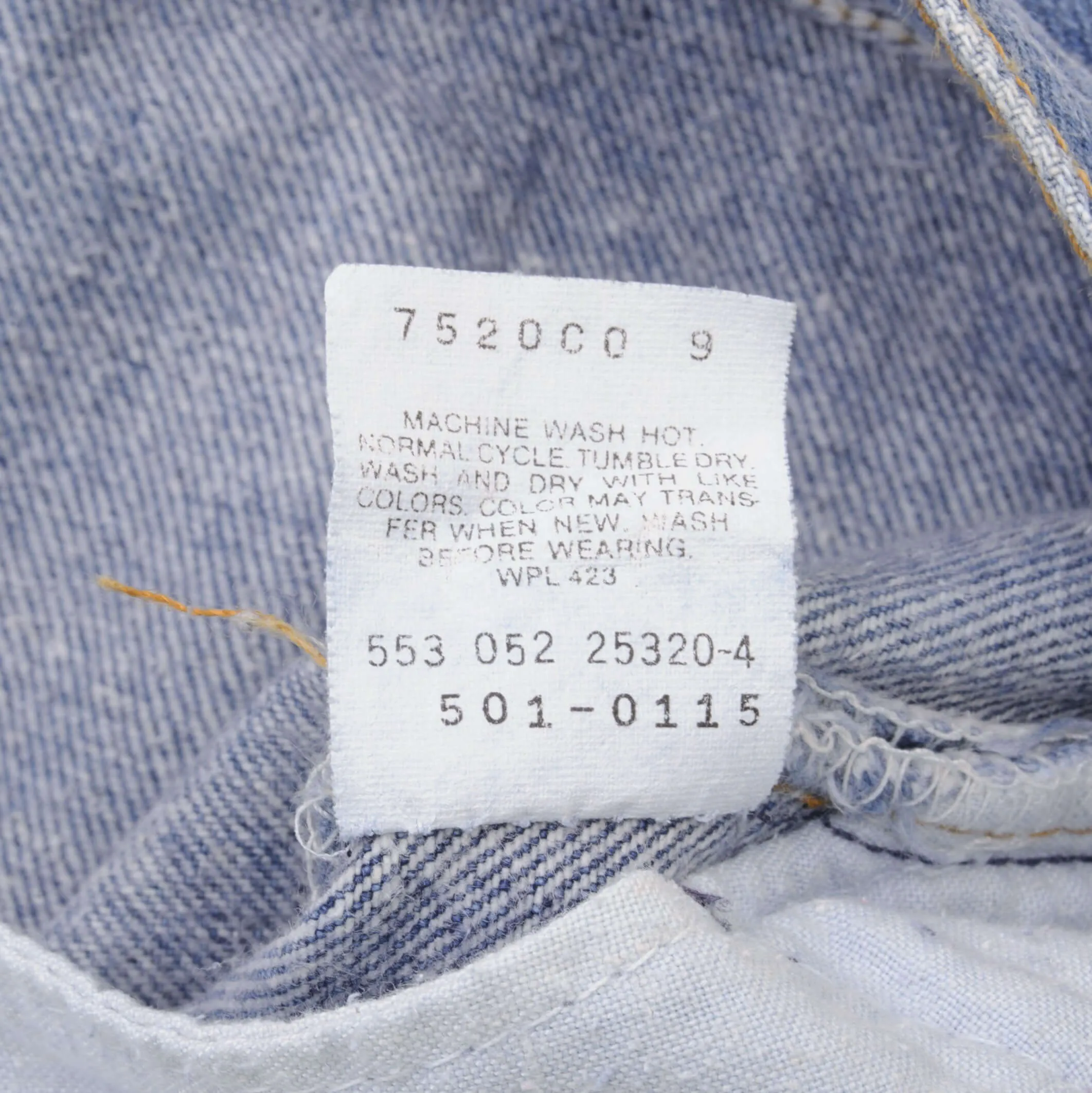 VINTAGE LEVIS 501 JEANS INDIGO 1980S SIZE W36 L34 MADE IN USA