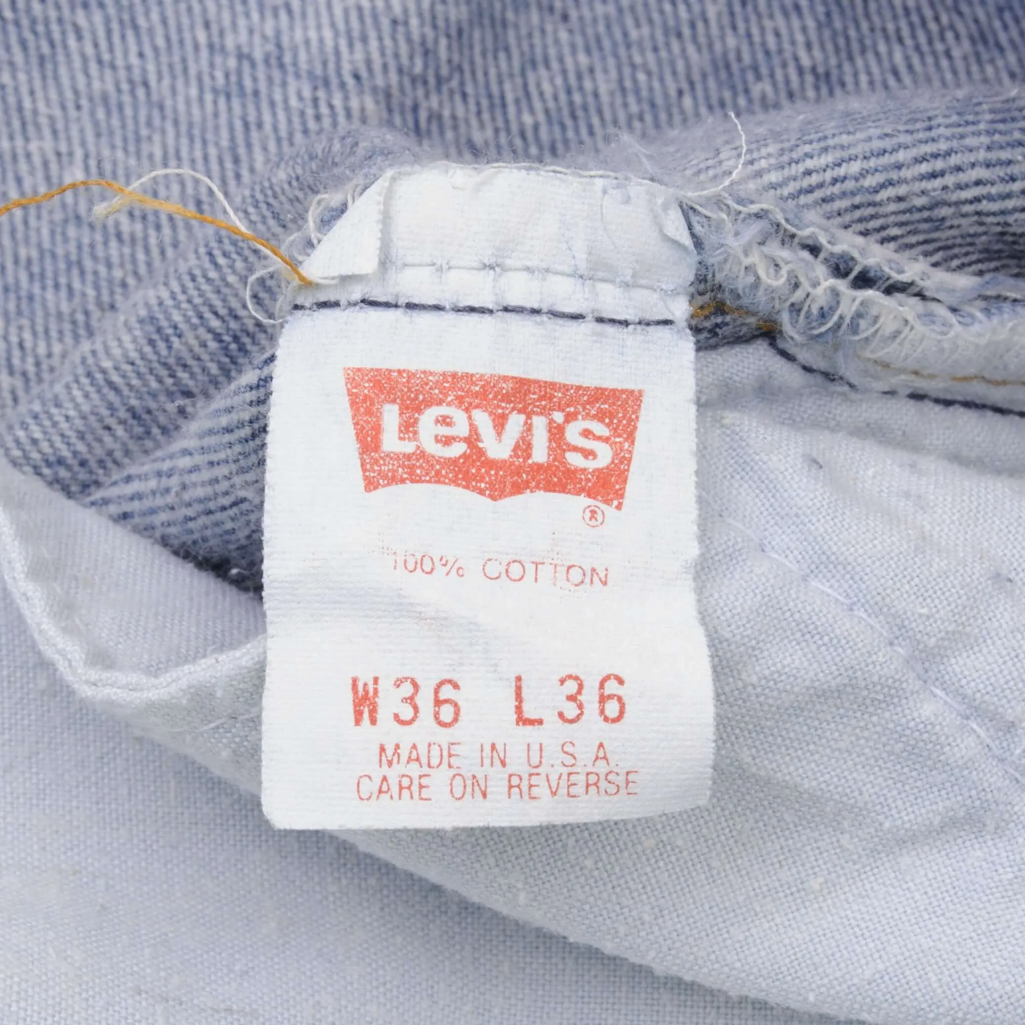 VINTAGE LEVIS 501 JEANS INDIGO 1980S SIZE W36 L34 MADE IN USA