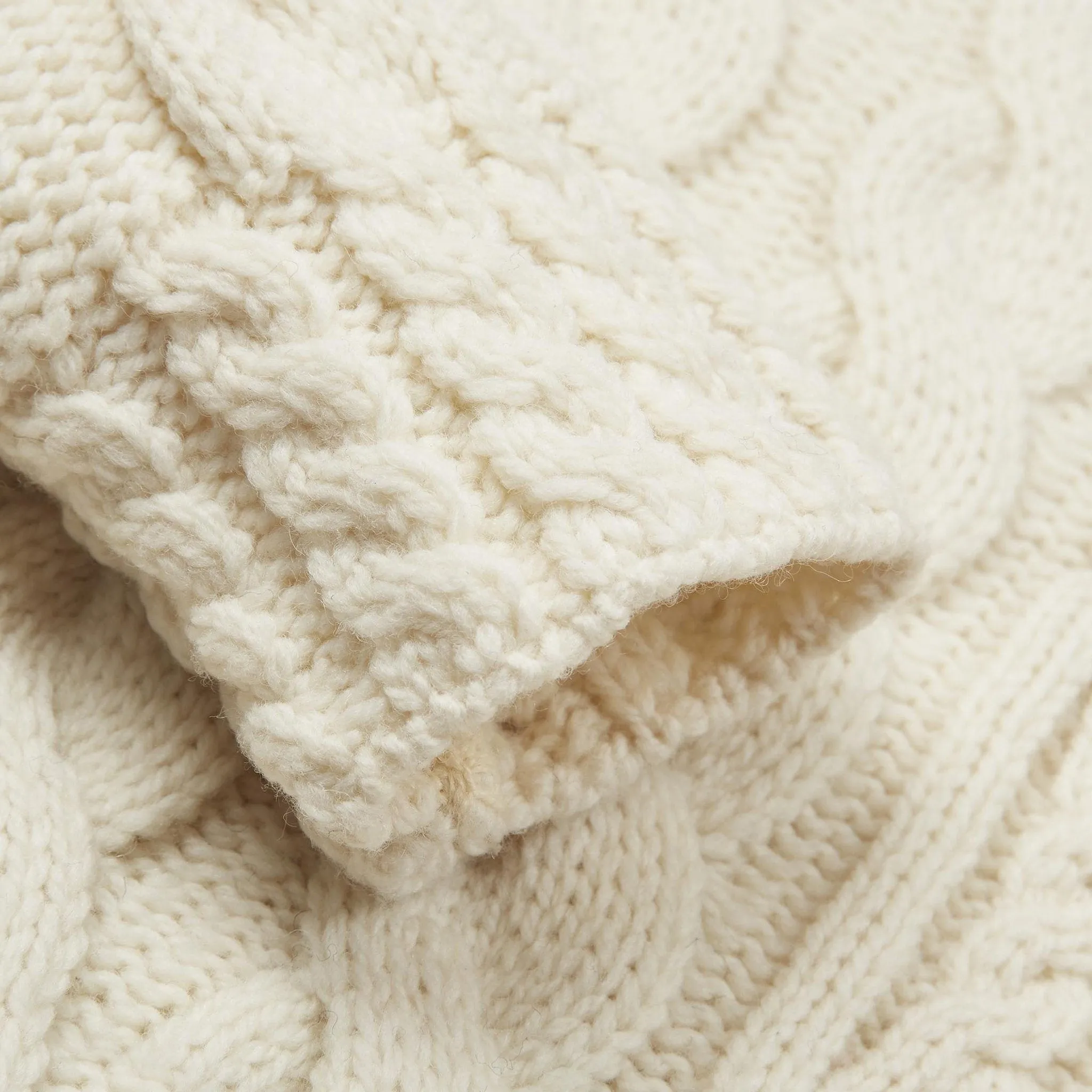 Womens Chunky Merino Wool Vintage Aran Cropped Jumper